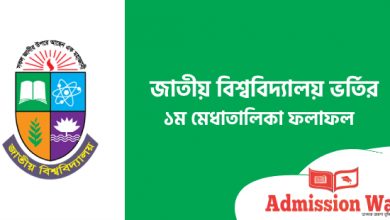 অনার্স ভর্তির ১ম মেধাতালিকা ফলাফল ২০২২